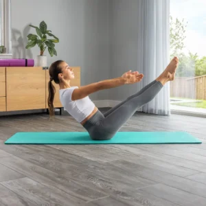 Close-up of non-slip Pilates Mats showing a high-grip surface for stability during a workout.