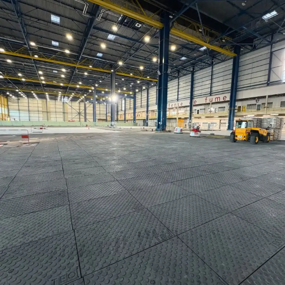 Durable rubber Mats in Warehouses & Factories provide heavy-duty floor protection and traction.