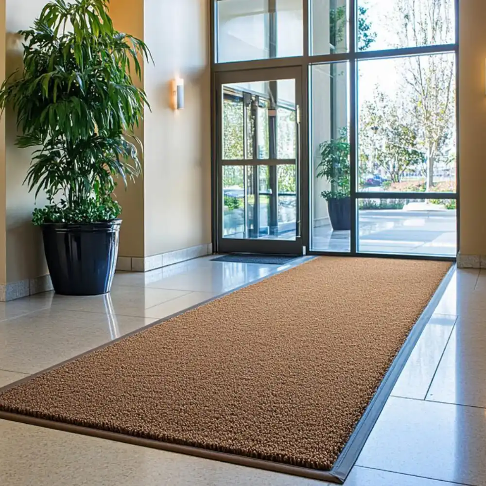 High-quality Rubber Mats Dubai in a clean, modern building entrance lobby.