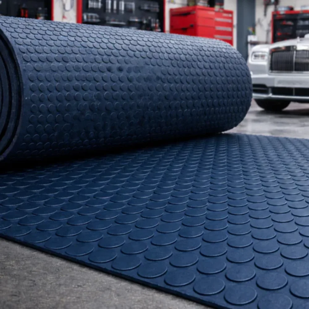 High-quality rubber flooring Dubai for luxury garages and professional workshops.