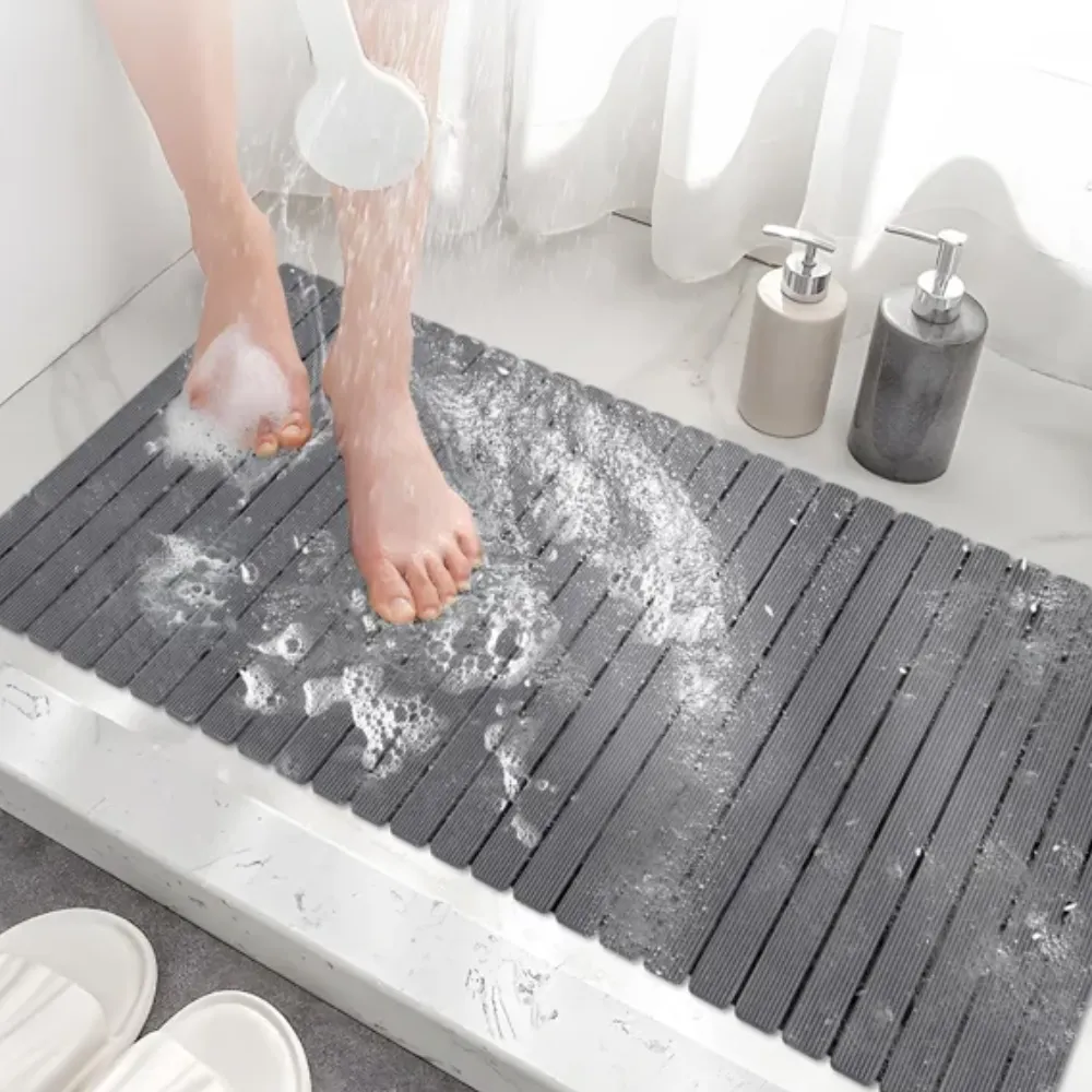 Non-slip rubber Shower mats with powerful suction cups for secure bathroom safety.