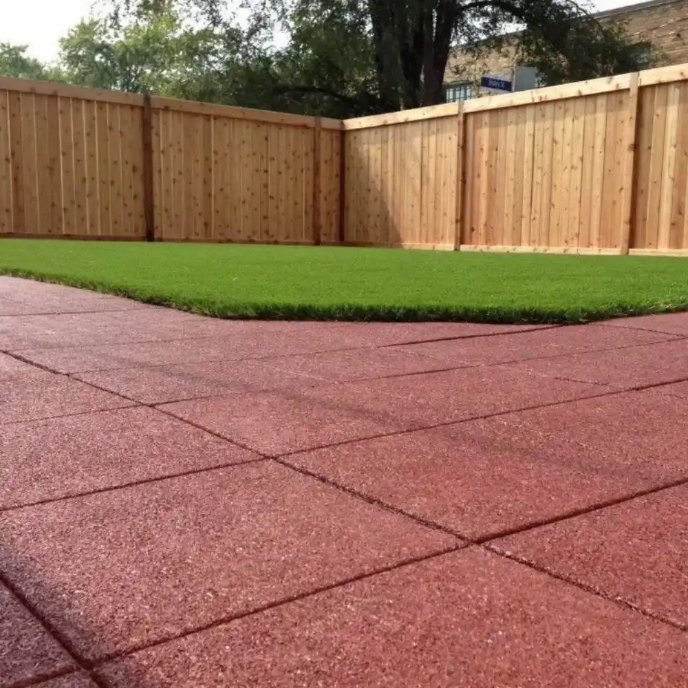 Weatherproof outdoor rubber flooring ideal for long-term use in patios, parks and wet areas & open spaces