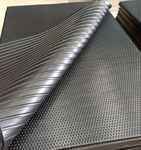 Heavy-duty rubber mat installed in a high-traffic commercial building lobby in Business Bay,