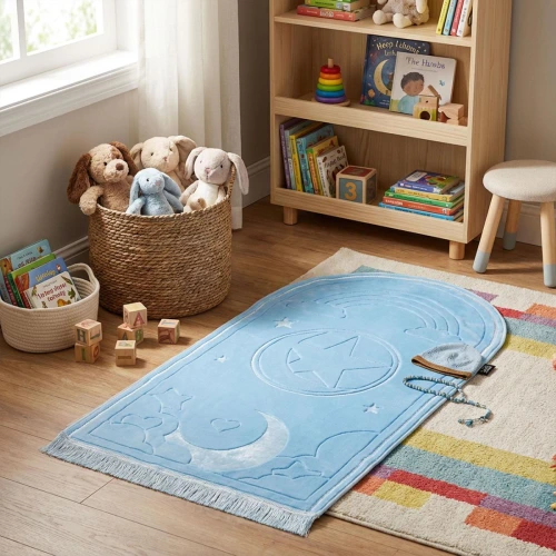 Children’s Prayer Mats with anti-slip backing and soft padding for safe and comfortable Islamic prayer