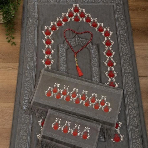 Embroidered Luxury Designs Prayer Mats designed with premium woven fabric and luxurious decorative finishes.