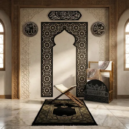Expert prayer mats Dubai project featuring custom-sized prayer carpets for mosque interiors.