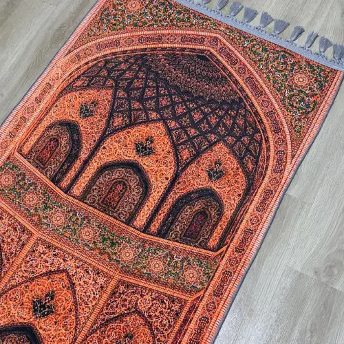 Mosque and Mihrab Patterns Prayer Mats crafted with soft velvet texture for peaceful Islamic worship