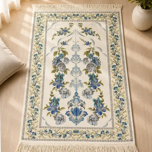 Ottoman Style Prayer Mats designed with ornate Islamic embroidery for homes, mosques, and prayer rooms.