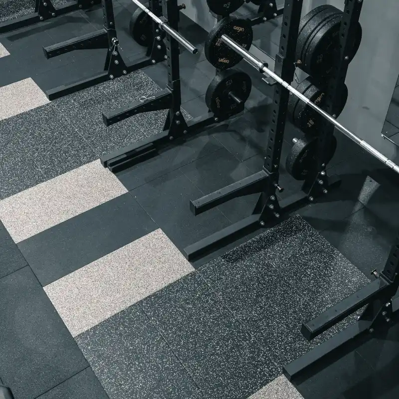 Get rubber gym mats for cardio workout areas