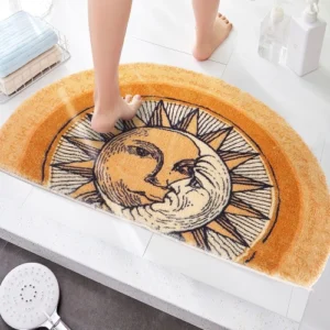 Half-Moon Bath Mats with curved design adding comfort and style to modern bathrooms