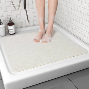 Premium Square Bath Mats for bathrooms with quick-dry fabric and anti-slip rubber backing