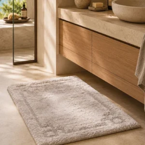 Rectangular bath mats Dubai with anti-slip surface for safe, comfortable and stylish bathrooms.