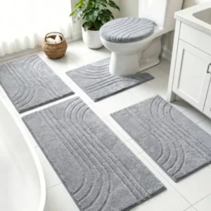 Soft Contoured Bath Mats with plush microfiber surface for everyday bathroom comfort